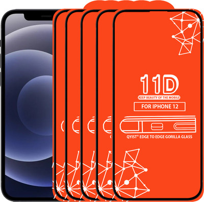 Qyist Edge To Edge Tempered Glass for Iphone 12(Pack of 5)