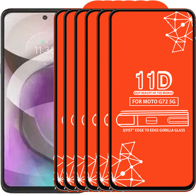Qyist Edge To Edge Tempered Glass for Moto G72 5G(Pack of 6)