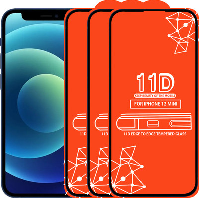 Roxel Edge To Edge Tempered Glass for Iphone 12 Mini(Pack of 3)