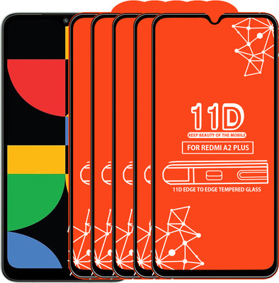 Roxel Edge To Edge Tempered Glass for Redmi A2 Plus(Pack of 5)