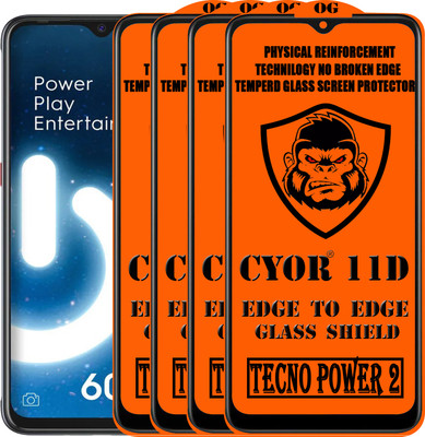 CYOR Edge To Edge Tempered Glass for TECNO POWER 2(Pack of 4)