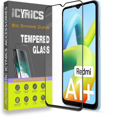 ICYNICS Edge To Edge Tempered Glass for Redmi A1 Plus, Anti-Fingerprint, Waterproof, Oil-resistant, Bubble-Free, Anti-Static, Scratch Resistant Full Coverage with Wooden box to ensure safety(Pack of 1)