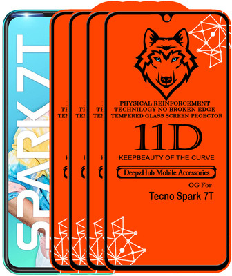 DeepzHub Edge To Edge Tempered Glass for Tecno Spark 7T(Pack of 4)