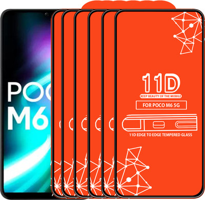 Qyist Edge To Edge Tempered Glass for Poco M6 5G(Pack of 6)