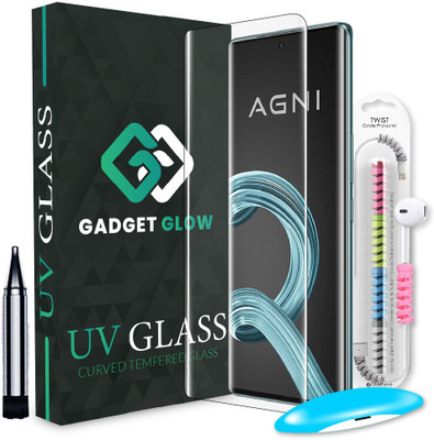 Gadget Glow Edge To Edge Tempered Glass for LAVA AGNI 2 5G, lava Agni 2, Agni 2 5G, Infinix Zero 30 5G, Vivo V29 Pro 5G, Vivo V27 Pro 5G, UV Glue Tempered Glass with Cable Protector(Pack of 1)