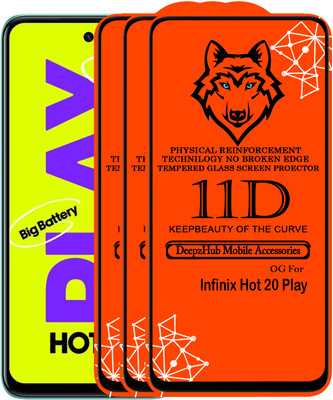 DeepzHub Edge To Edge Tempered Glass for Infinix HOT 20 Play(Pack of 3)