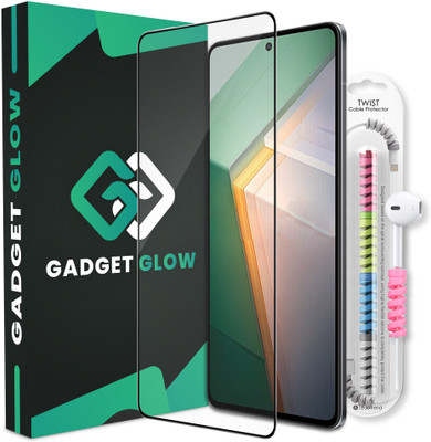 Gadget Glow Edge To Edge Tempered Glass for iQOO 11 5G, iQOO Neo 7 Pro 5G, Neo 7 5G, iQOO Neo 7 Pro, iQOO 9T, OG Tempered Glass with Cable Protector(Pack of 1)
