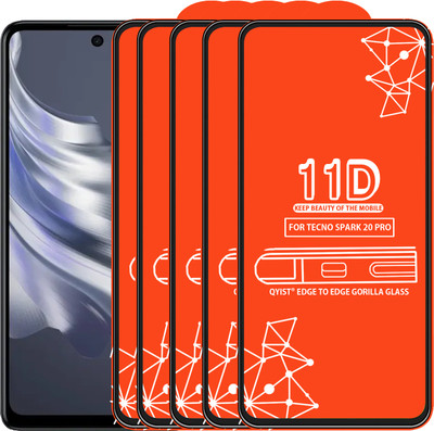 Qyist Edge To Edge Tempered Glass for TECNO SPARK 20 PRO(Pack of 5)