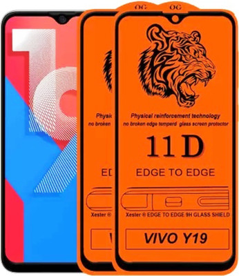 NaturalBuy Edge To Edge Tempered Glass for Vivo Y19, VIVO U20 -| / Tempered Glass | Screen Protector Full HD Quality Tempered Glass Anti-Scratch Edge to Edge Coverage with Easy Installation Kit (Black) |(Pack of 2)