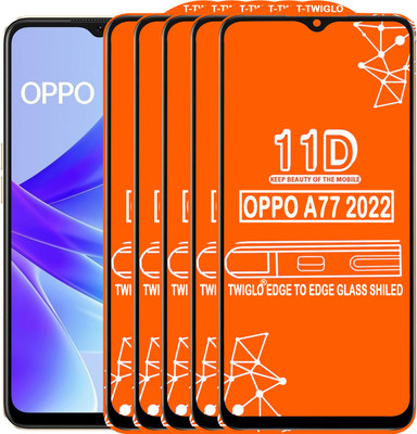 TWIGLO Edge To Edge Tempered Glass for OPPO A77 2022(Pack of 5)