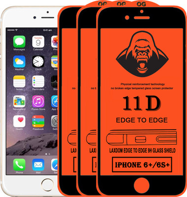 Laxdom Edge To Edge Tempered Glass for Apple iPhone 6s Plus(Pack of 3)