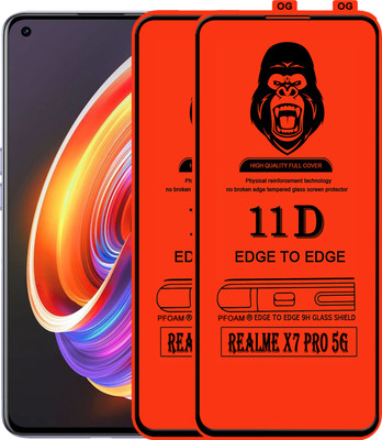 Laxdom Edge To Edge Tempered Glass for REALME X7 PRO 5G(Pack of 2)