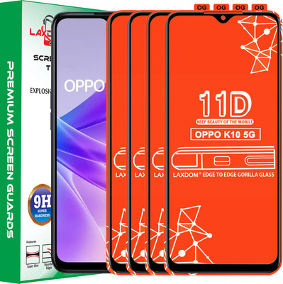 Laxdom Edge To Edge Tempered Glass for OPPO K10 5G(Pack of 4)