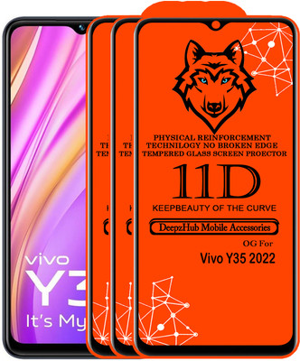 CRodible Edge To Edge Tempered Glass for vivo Y35 2022(Pack of 3)