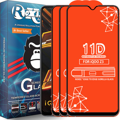 Roxel Edge To Edge Tempered Glass for Iqoo Z3(Pack of 3)