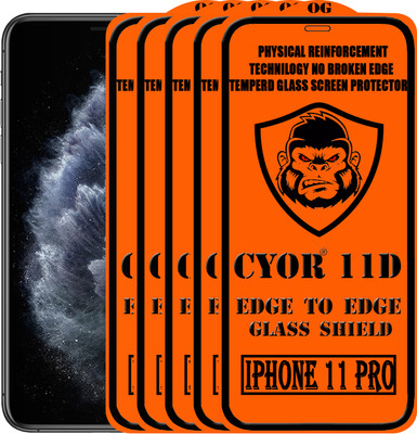 CYOR Edge To Edge Tempered Glass for IPHONE 11 PRO(Pack of 5)