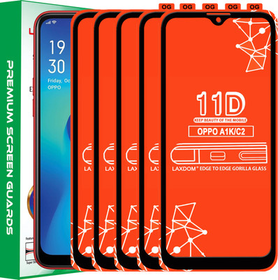 Laxdom Edge To Edge Tempered Glass for OPPO A1K(Pack of 5)