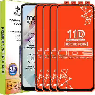 PFOAM Edge To Edge Tempered Glass for MOTOROLA G40 FUSION(Pack of 4)