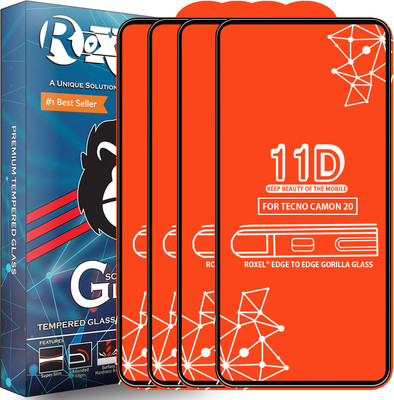 Roxel Edge To Edge Tempered Glass for Tecno Camon 20(Pack of 4)