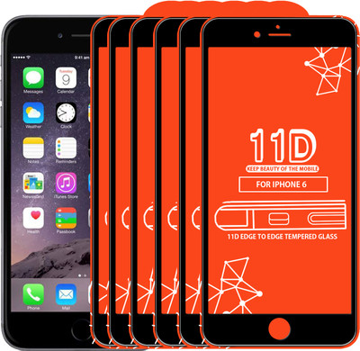 Roxel Edge To Edge Tempered Glass for Apple iPhone 6(Pack of 6)