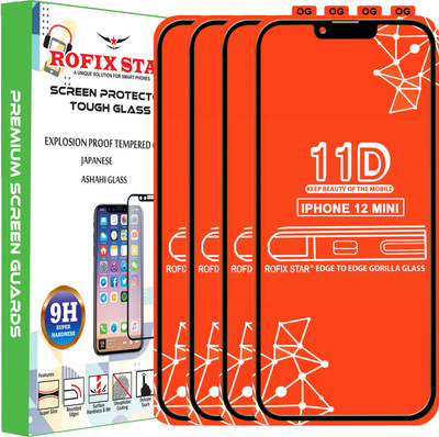 Rofix star Edge To Edge Tempered Glass for APPLE IPHONE 12 MINI(Pack of 4)