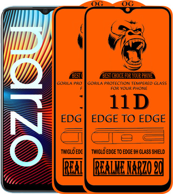 TWIGLO Edge To Edge Tempered Glass for REALME NARZO 20(Pack of 3)