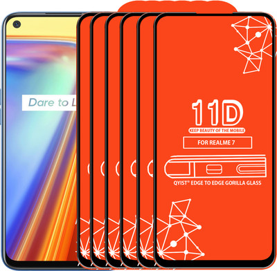 Qyist Edge To Edge Tempered Glass for Realme 7(Pack of 6)