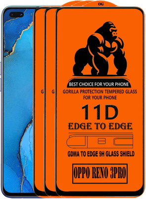 GDMA Edge To Edge Tempered Glass for OPPO Reno3 Pro(Pack of 3)