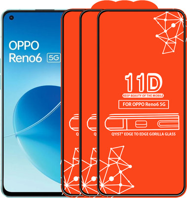 Qyist Edge To Edge Tempered Glass for Oppo Reno6 5G(Pack of 3)