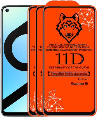 DeepzHub Edge To Edge Tempered Glass for Realme 6i(Pack of 3)