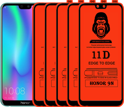 Laxdom Edge To Edge Tempered Glass for Honor 9N(Pack of 5)