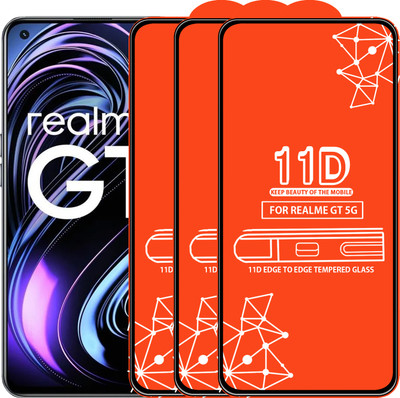 Roxel Edge To Edge Tempered Glass for Realme Gt 5G(Pack of 3)