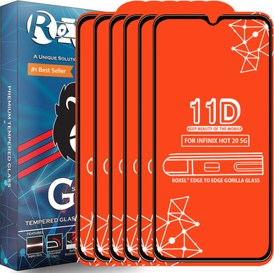 Roxel Edge To Edge Tempered Glass for Infinix Hot 20 5G(Pack of 6)