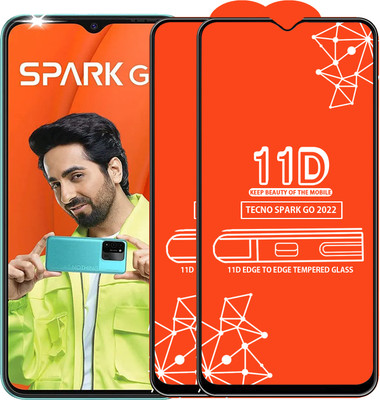 Qyist Edge To Edge Tempered Glass for Tecno Spark Go 2022(Pack of 2)