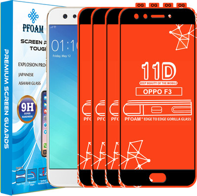 PFOAM Edge To Edge Tempered Glass for Oppo F3(Pack of 4)