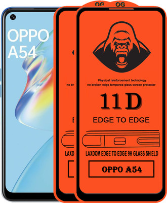 Laxdom Edge To Edge Tempered Glass for OPPO A54(Pack of 2)