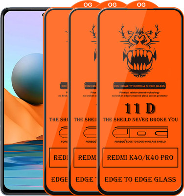 Forego Edge To Edge Tempered Glass for Redmi K40 Pro(Pack of 3)