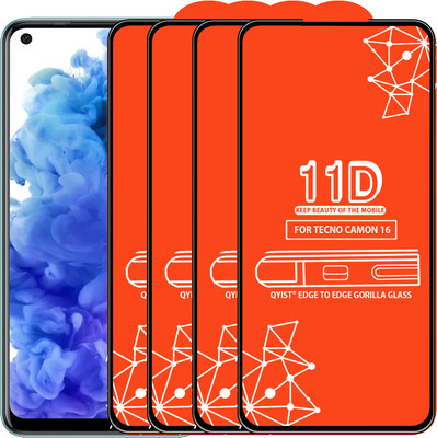 Qyist Edge To Edge Tempered Glass for Tecno Camon 16(Pack of 4)