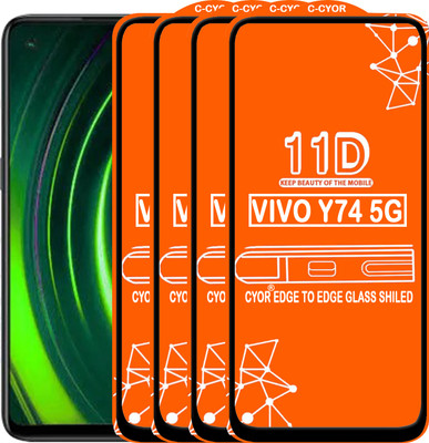 CYOR Edge To Edge Tempered Glass for VIVO Y74 5G(Pack of 4)