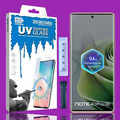 KadWaniya Edge To Edge Tempered Glass for Infinix note 40 pro 5G, Infinix note 40 pro, Meibo Series 3D Curved (30 Seconds Quick Paste) High Quality UV Liquide Glue Glass with Easy Installation Kit-0119(Pack of 1)