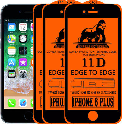 TWIGLO Edge To Edge Tempered Glass for Apple iPhone 6 Plus(Pack of 3)