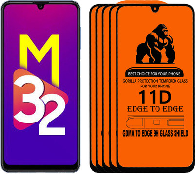 GDMA Edge To Edge Tempered Glass for SAMSUNG M32(Pack of 5)