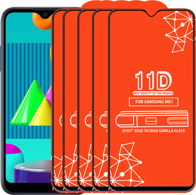 Qyist Edge To Edge Tempered Glass for Samsung Galaxy M01(Pack of 5)