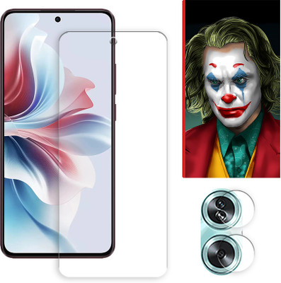 ARBAN Edge To Edge Tempered Glass for Oppo A2 5G FRONT Tempered Screen Protector | Anti-Scratch | Edge to Edge Full Coverage | 9H Hardness ( 1 FRONT SCREEN GUARD + 1 CAMERA LENS PROTECTOR + 1 FREE BACK EMBOSSED SKIN026 )(Pack of 1)