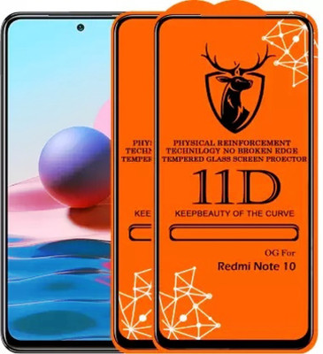 HIE POWER Edge To Edge Tempered Glass for Redmi Note 10(Pack of 2)