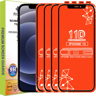 PFOAM Edge To Edge Tempered Glass for APPLE IPHONE 12(Pack of 4)