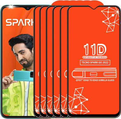 Qyist Edge To Edge Tempered Glass for Tecno Spark Go 2022(Pack of 6)