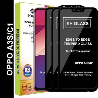 PFOAM Edge To Edge Tempered Glass for Oppo A3s(Pack of 3)