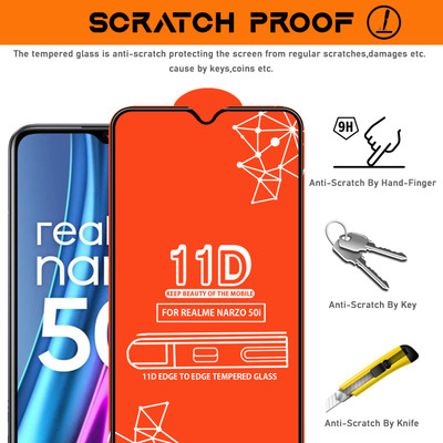 Qyist Edge To Edge Tempered Glass for Realme Narzo 50I(Pack of 4)