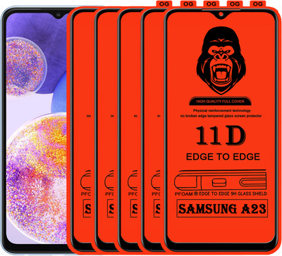 Laxdom Edge To Edge Tempered Glass for SAMSUNG GALAXY A23(Pack of 5)